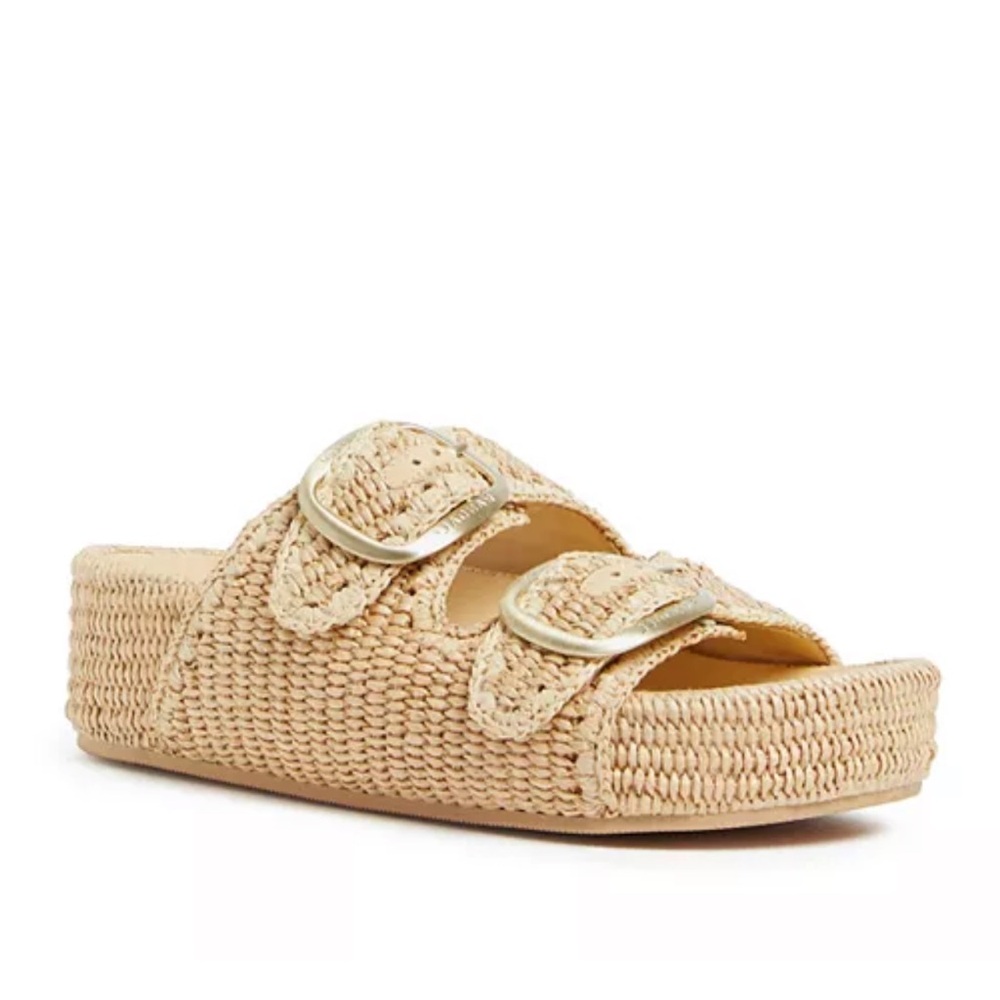 Loeffler Randall Beige Woven Buckle Sandals
